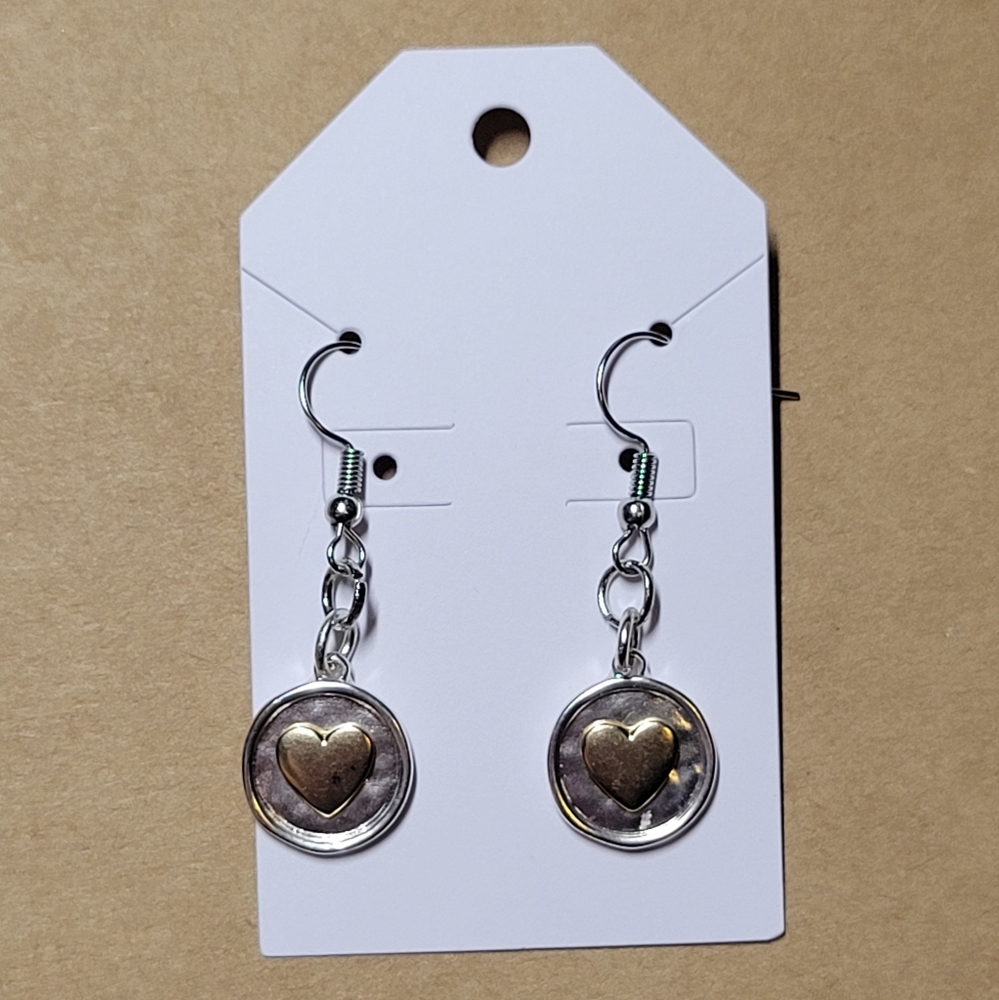 Circular Earrings w/ Heart